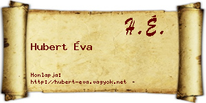Hubert Éva névjegykártya